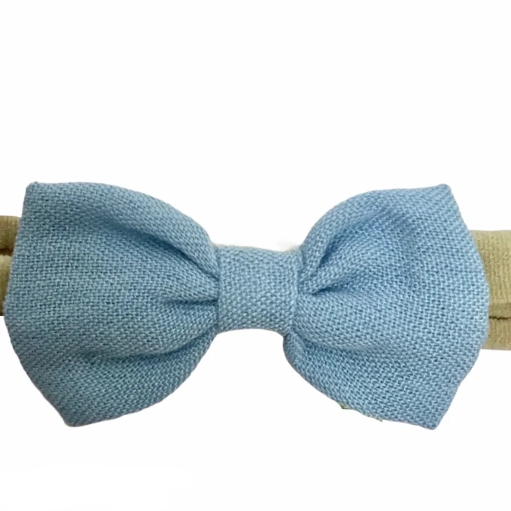 Girl's Plaid, Light Blue & Floral Stretchy Bow Headbands Variety 3 Pack Set